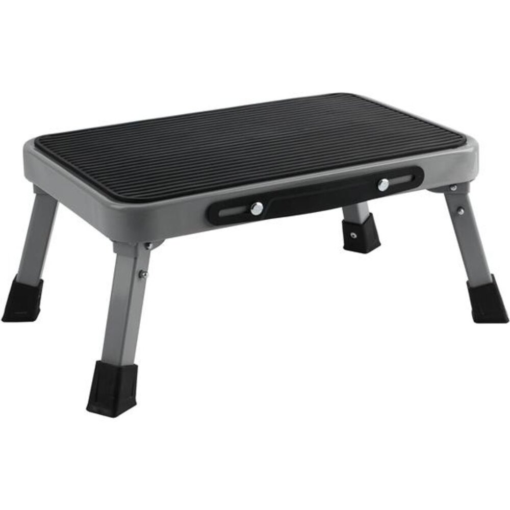 1-Step 330lbs Capacity Folding Metal Step Stool, Portable Step Ladder, Non Slip